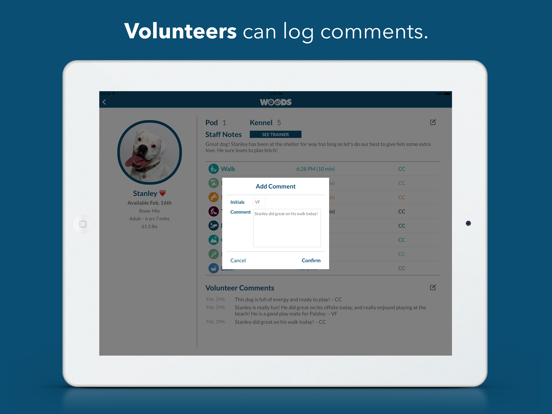 Woods Humane Society iPad screenshot 4 - Productivity app