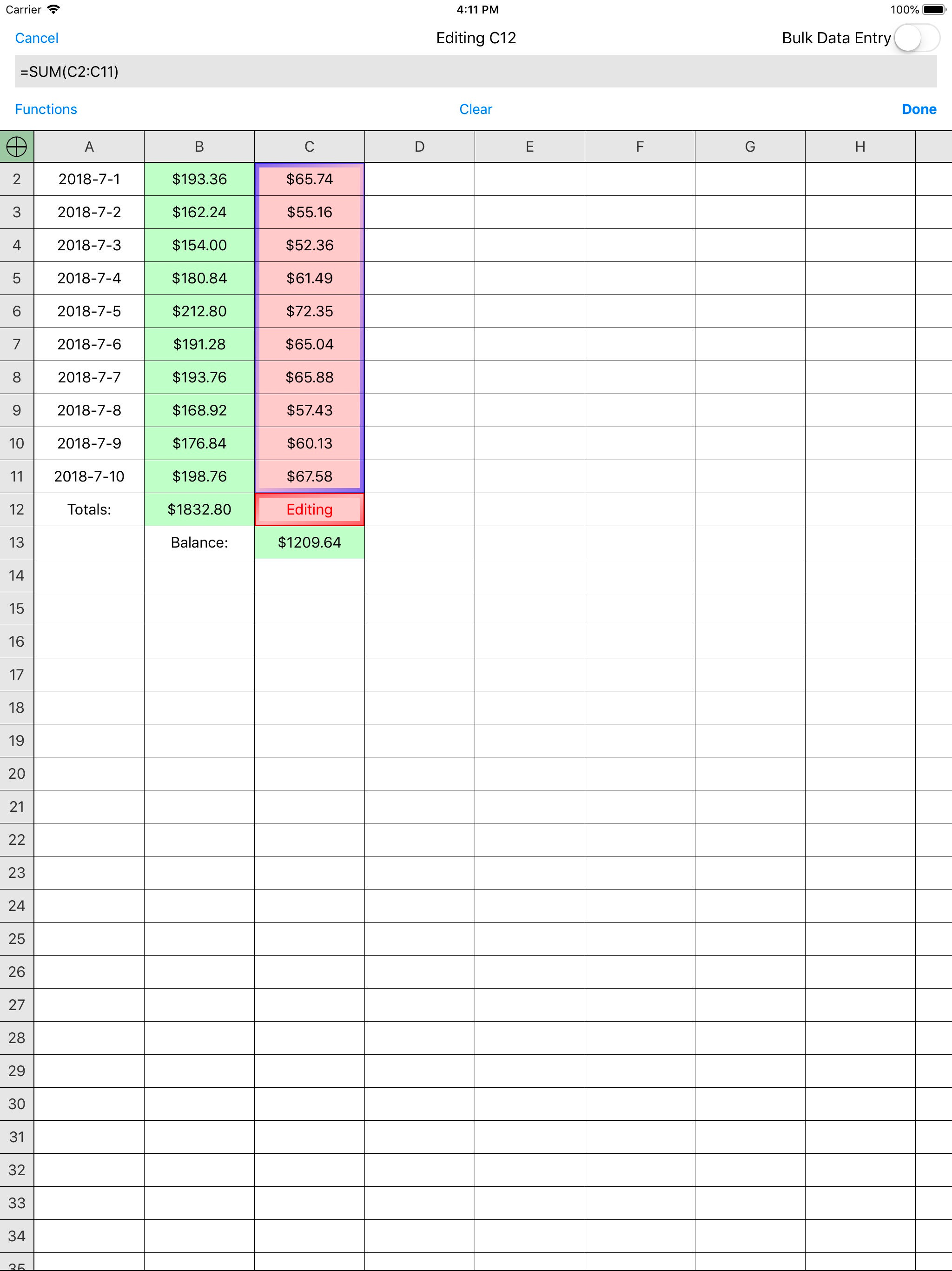 Utility Spreadsheet