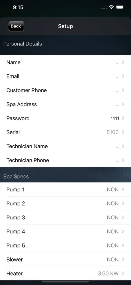 Spa control