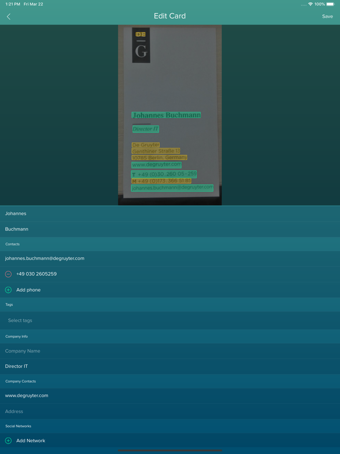 TakeMyCard Scan Business Cards