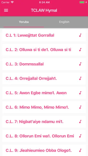 TCLAW Hymnal screenshot 2