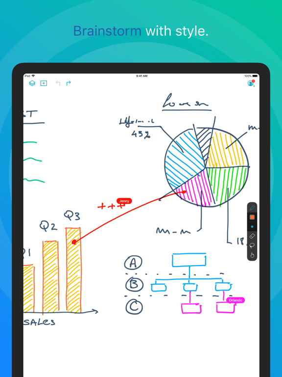 Inko › Whiteboard: Draw+Pencil iPad screenshot 2 - Business app