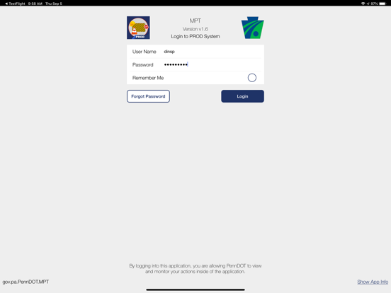 PennDOT - MCMPT iPad screenshot