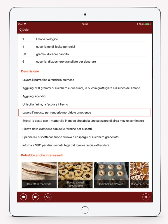 Ricette Parlanti iPad screenshot 4 - Food & Drink app
