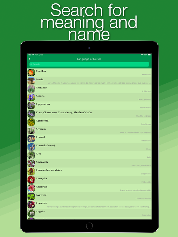 Language of Nature iPad screenshot