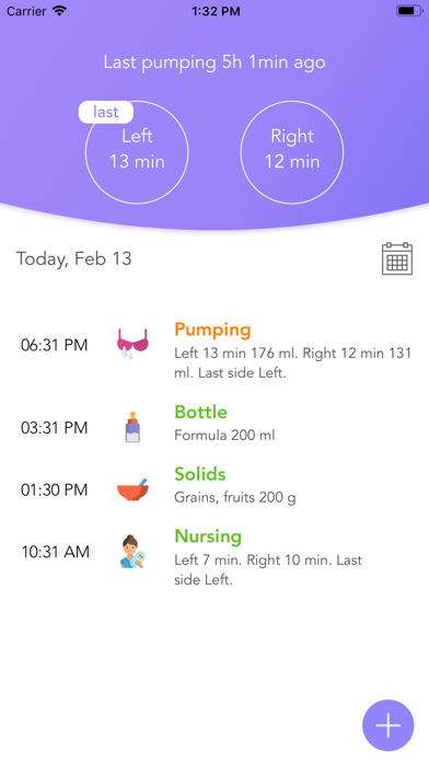 Screenshot #1 pour Breast feeding app+