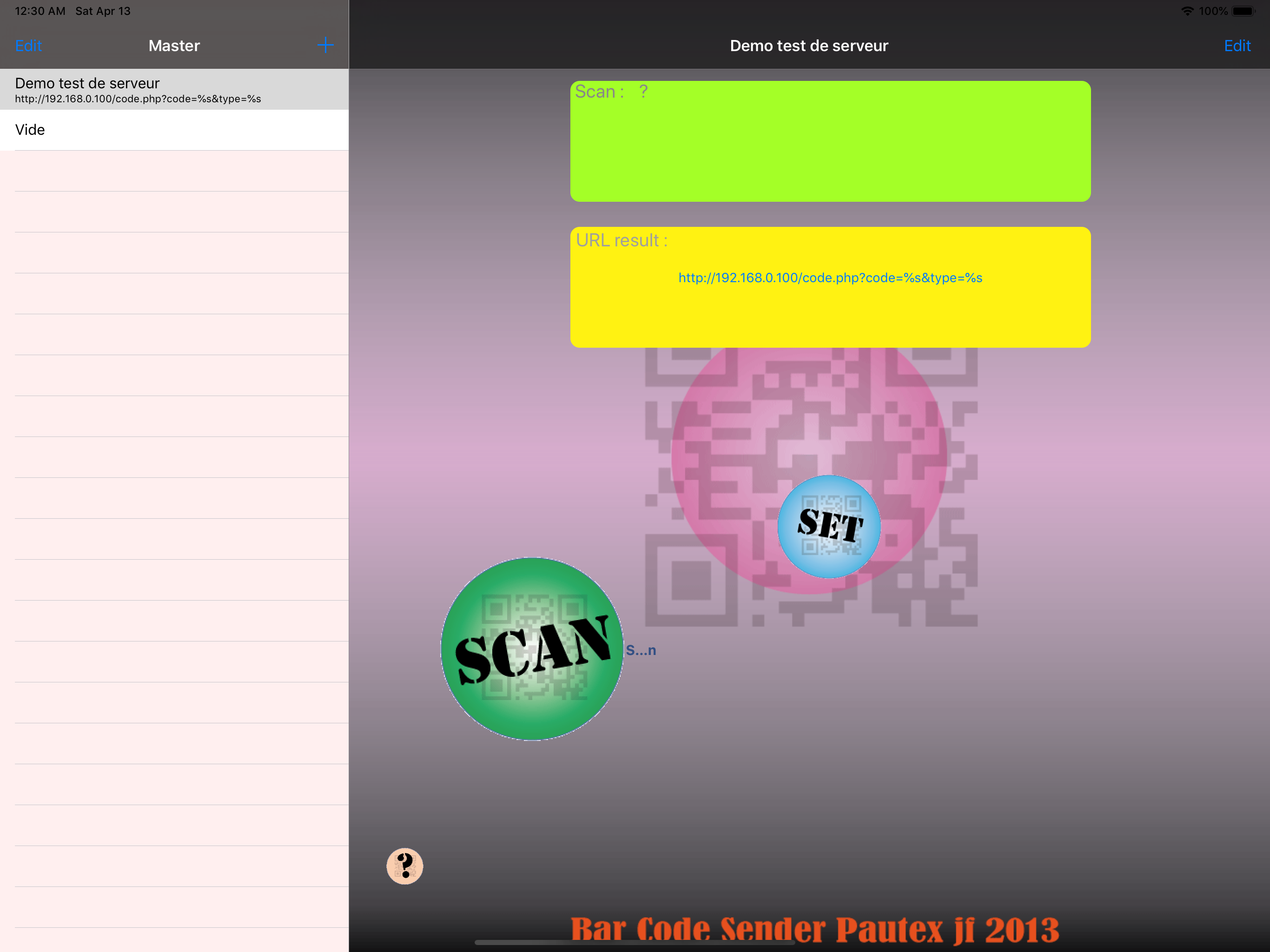 Bar Code Sender