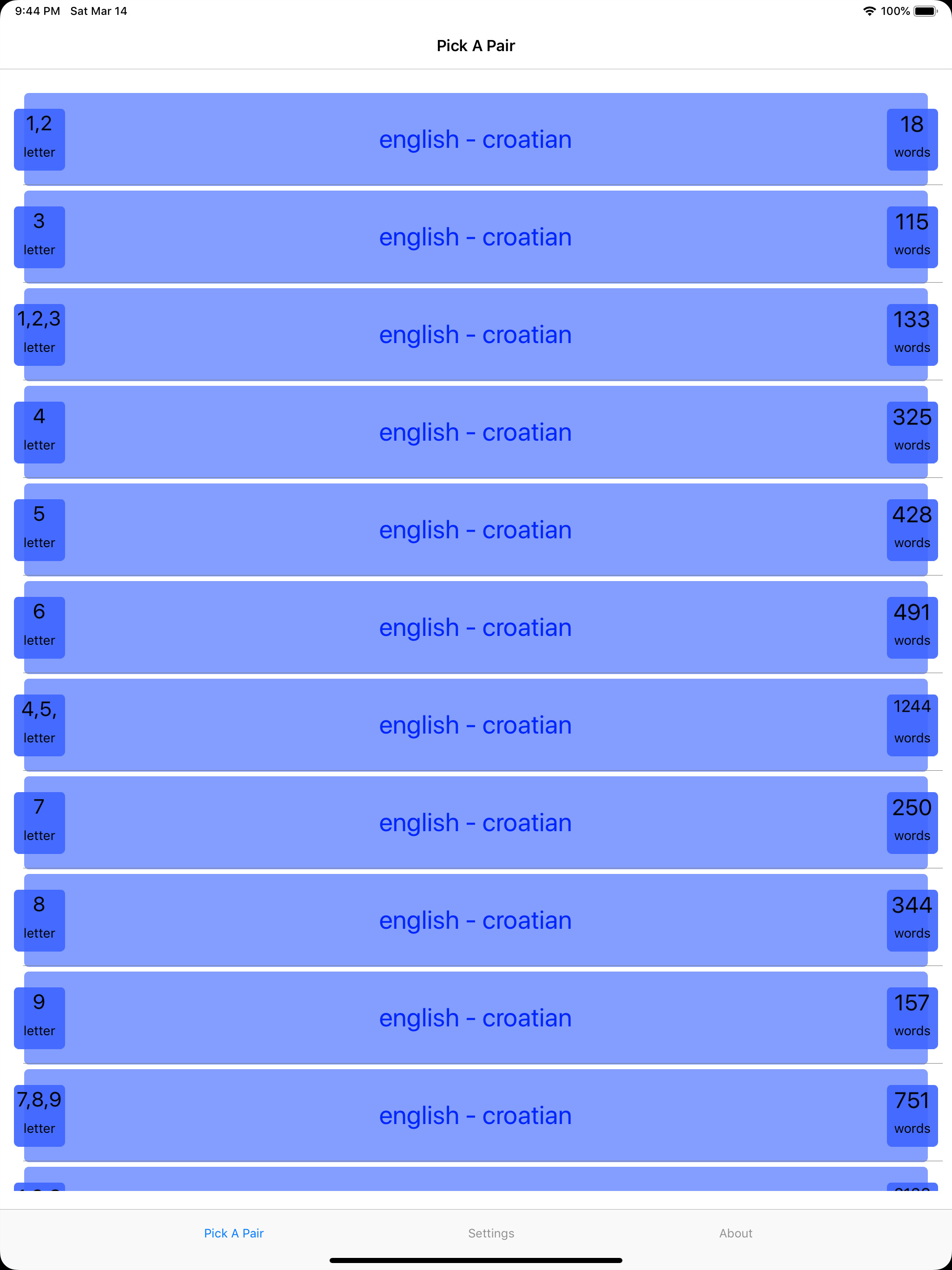 PickAPair Croatian - English screenshot 4