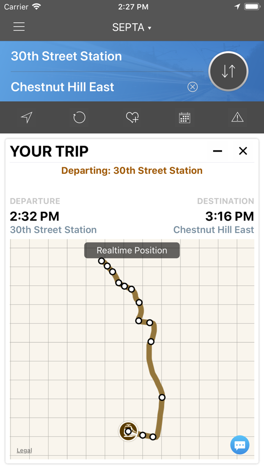 #3. onTime : SEPTA Rail, Bus (iOS) 由: Mobileware Inc.