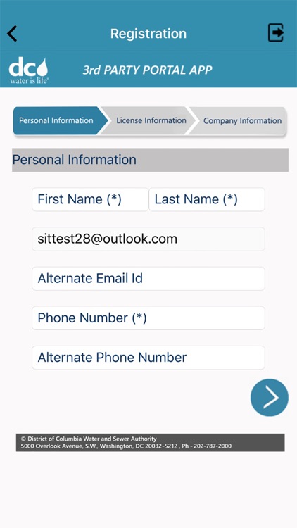 DC Water 3rd Party Portal