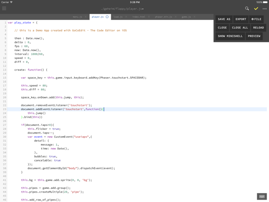 GoCoEdit - Code & Text Editor iPad app afbeelding 4