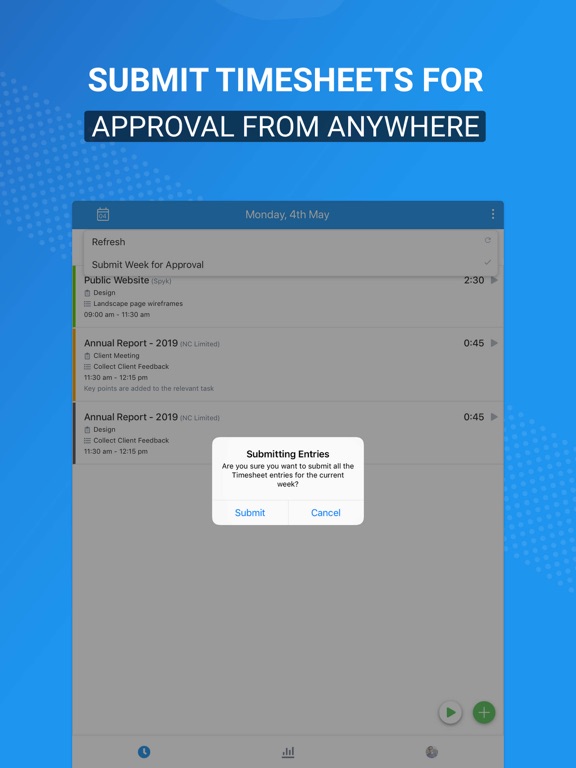 Avaza Timesheets iPad screenshot