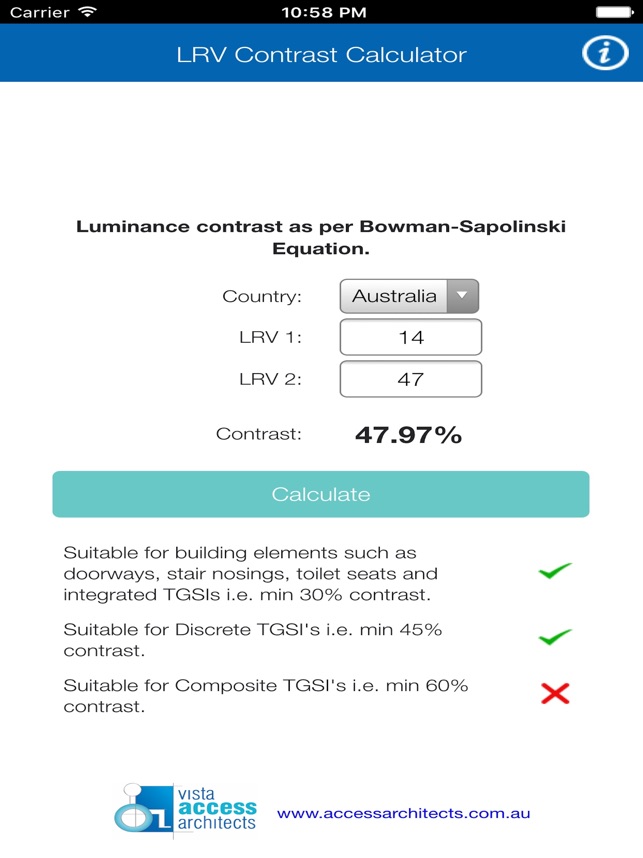 LRV Contrast Calculator on the App Store