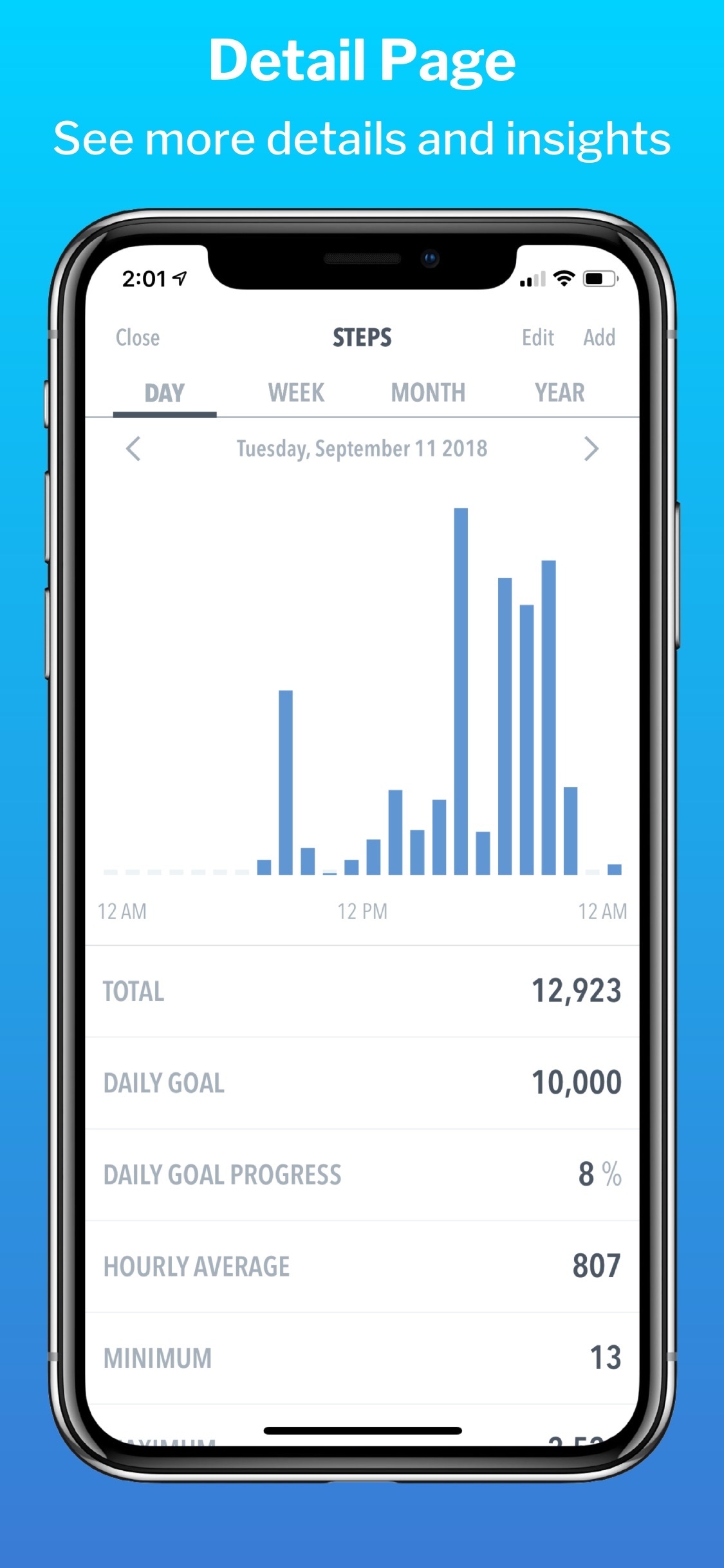 Screenshot do app HealthView