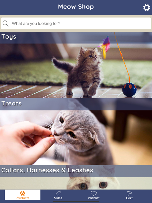 Meow Shop iPad screenshot 1 - Shopping app