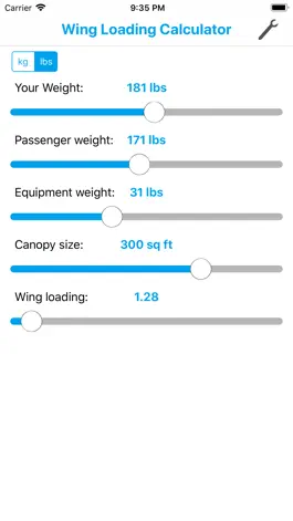 Game screenshot Fancy Wingloading Calculator hack