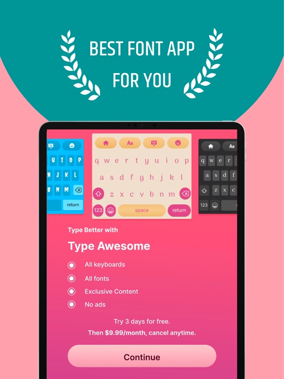 Screenshot #4 pour TypeAwesome - Fonts Keyboard