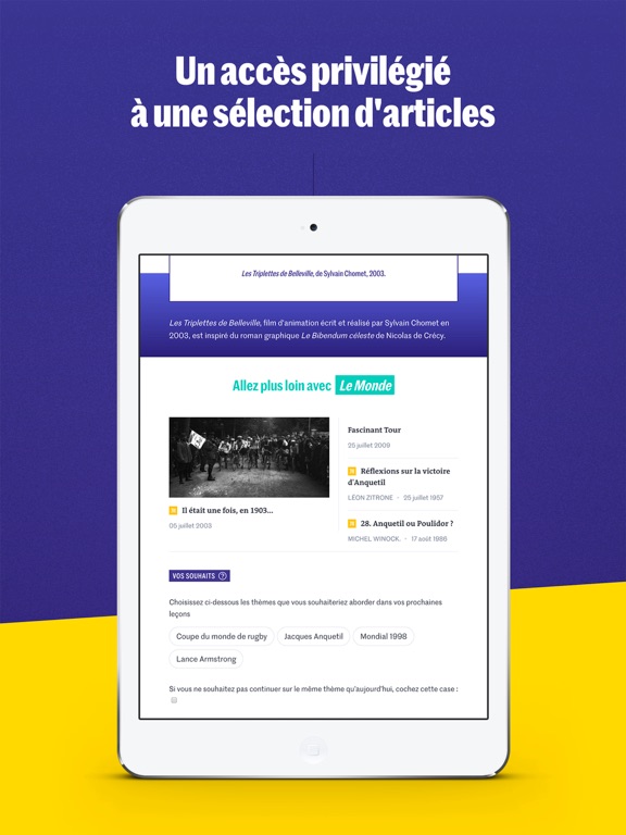 Le Monde Mémorable - Culture G iPad screenshot 6 - Education app