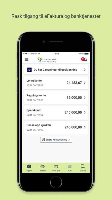 Lillesands Sparebank Mobilbank Screenshot