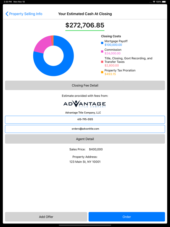 Advantage Title Company, LLC iPad screenshot 2 - Business app