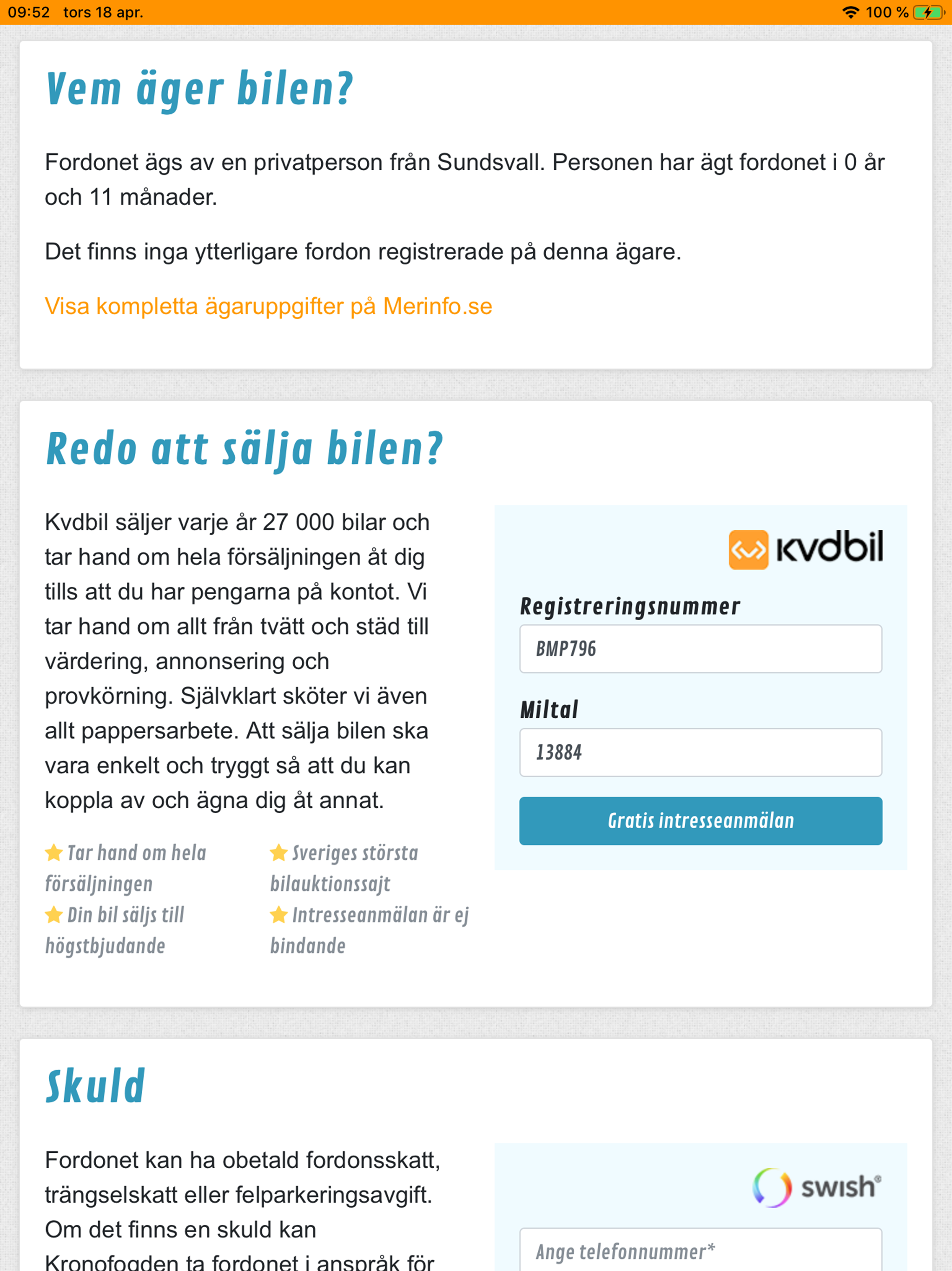 Biluppgifter