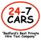 Book a taxi in under 10 seconds and experience exclusive priority service from 24-7 Cars
