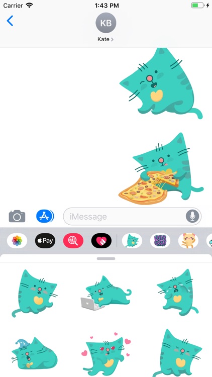Cyan Kitty Sticker Pack
