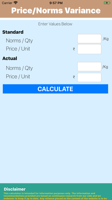 Price/Norm Variance Calculator screenshot 2