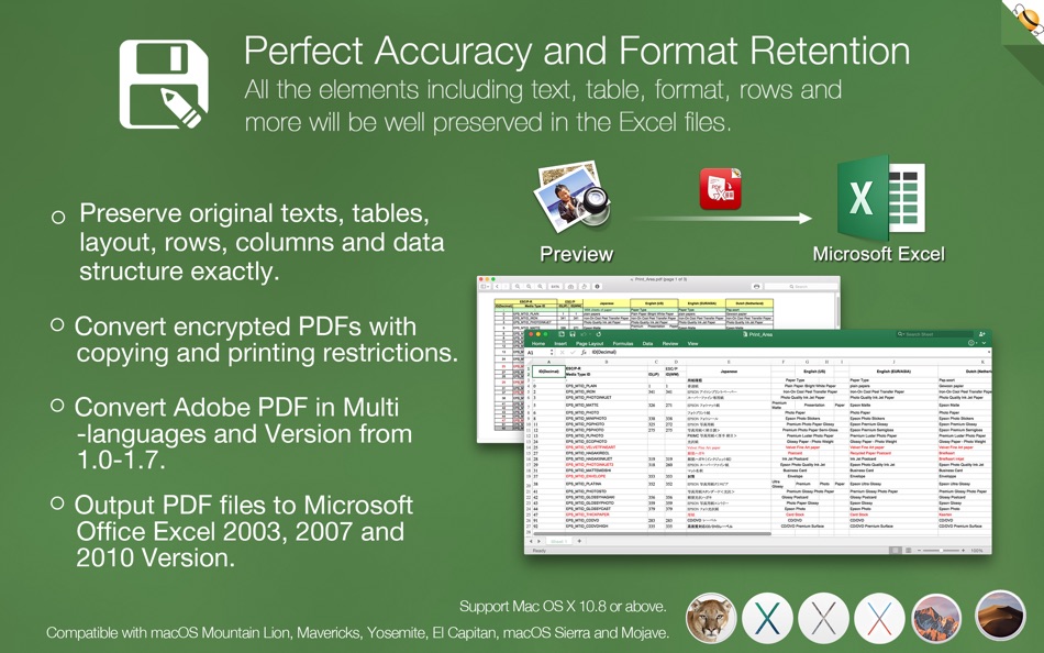 #4. PDF to Excel - Flyingbee (macOS) By: Flyingbee Software Co., Ltd.