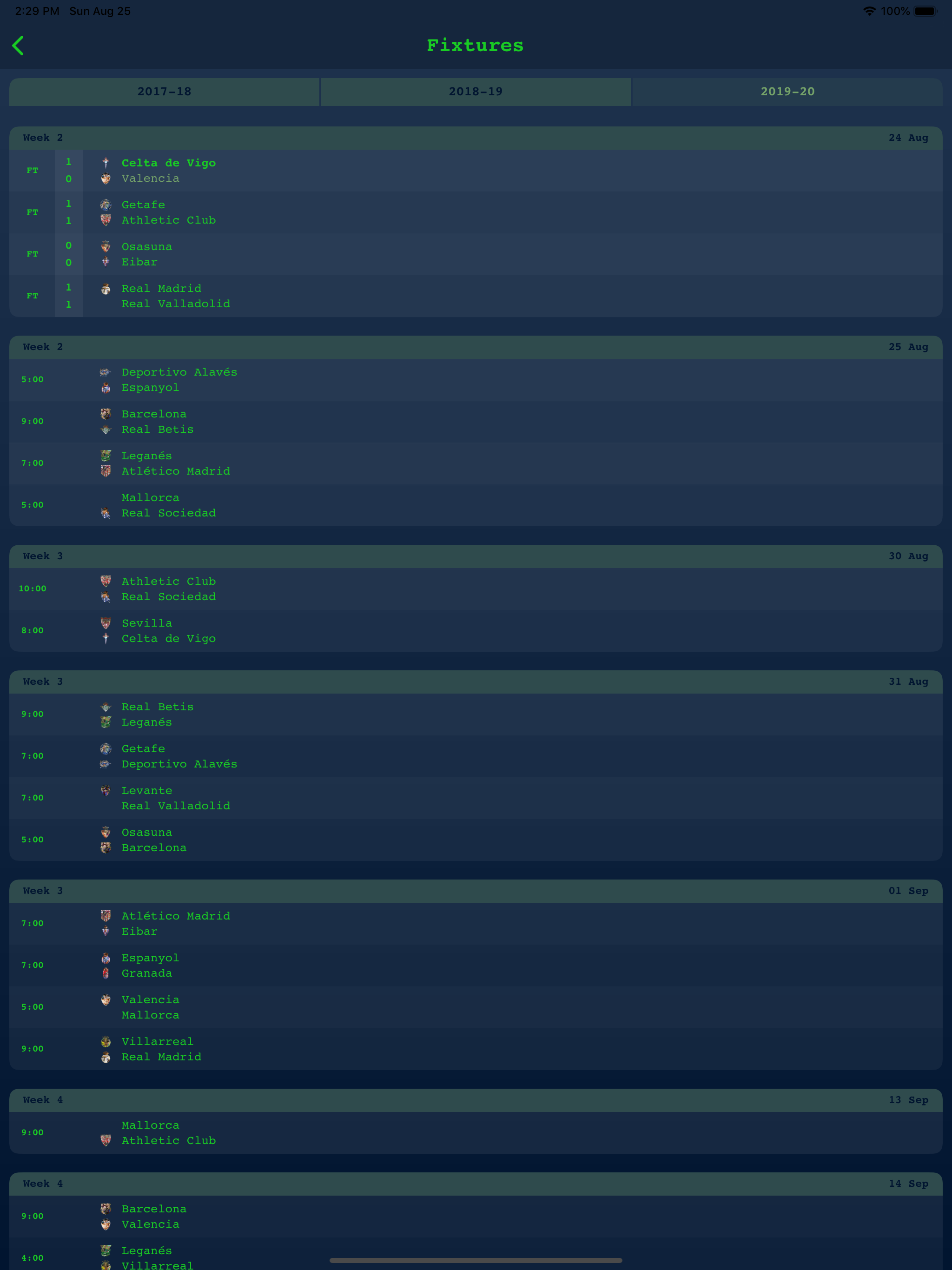 Live Results for Spanish Liga screenshot 9