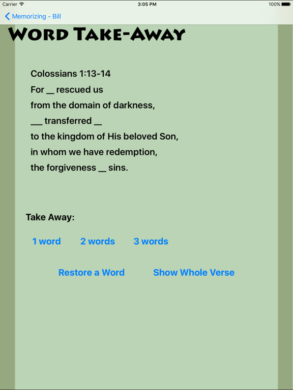 Colossians-Mem iPad screenshot
