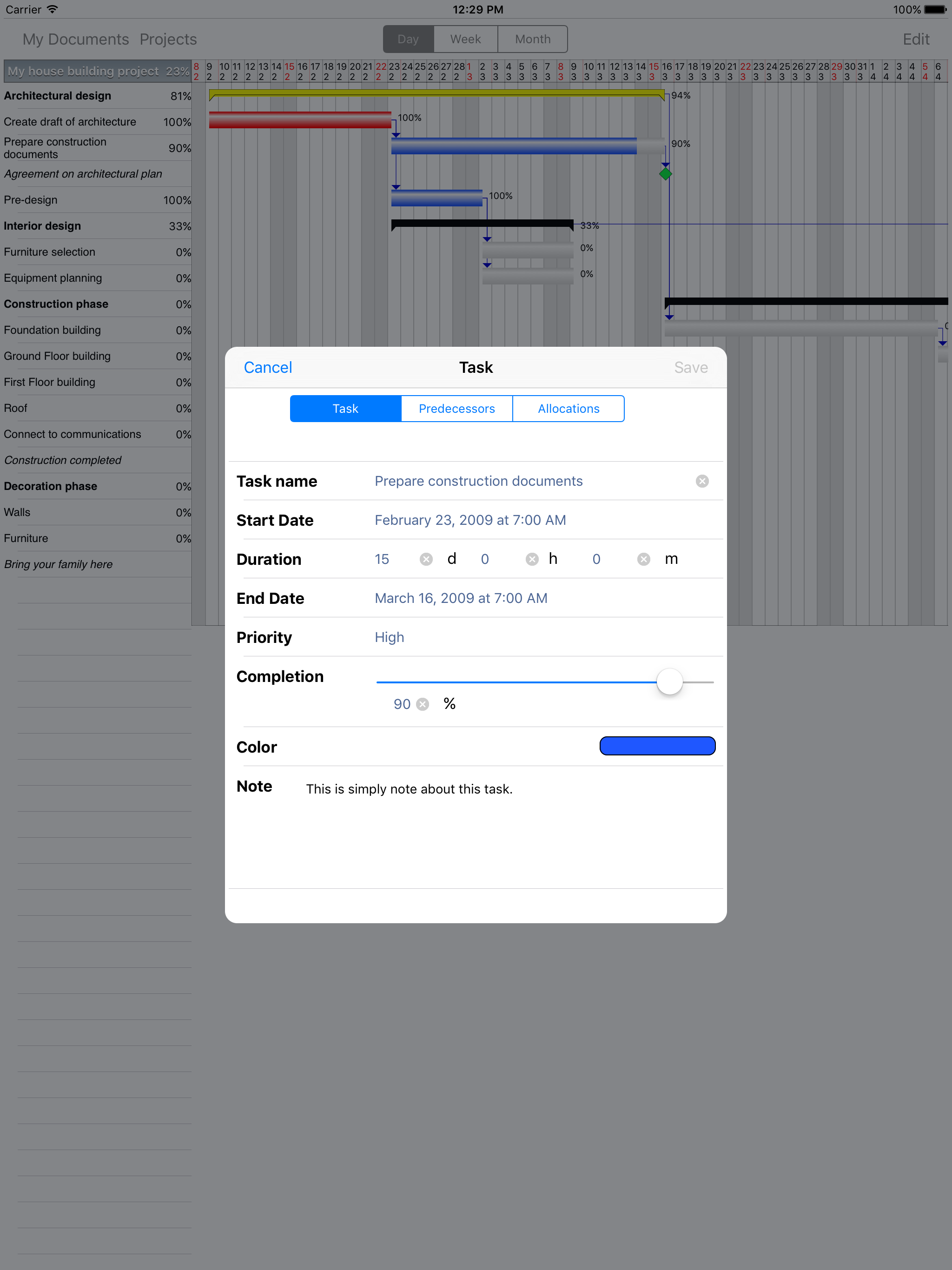 Project Planner HD screenshot 3