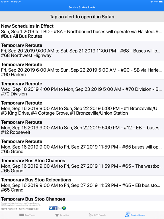 Bus Times - Chicago iPad screenshot 5 - Travel app