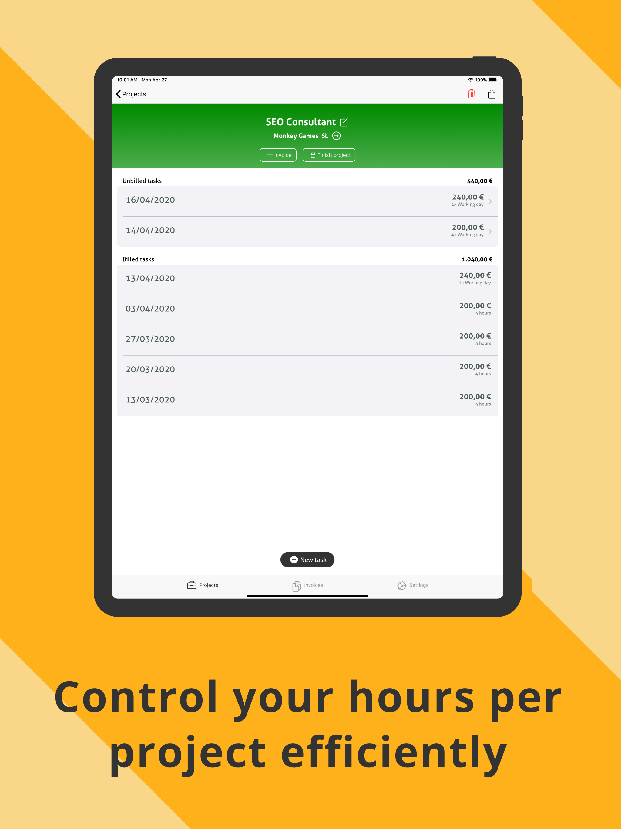 Quick Invoice - billing hours screenshot 6