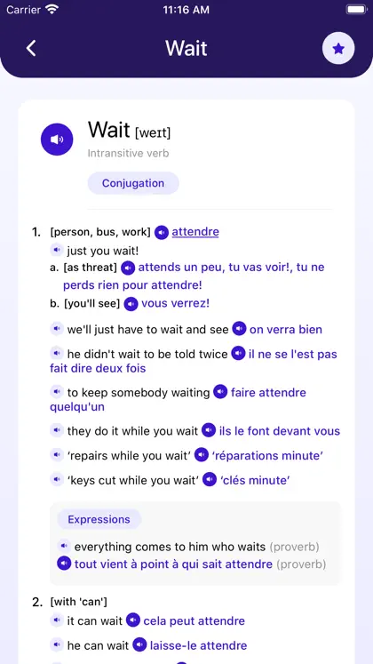 Captura de tela 3 de 5 de French~English Dictionary