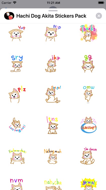 Cute Hachi Dog Akita Stickers screenshot-3