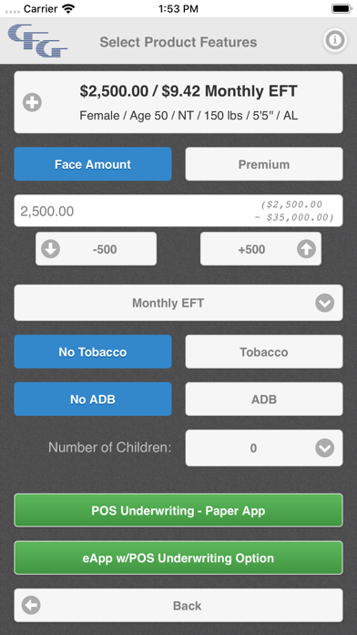 CFG Final Expense Calculator Screenshot