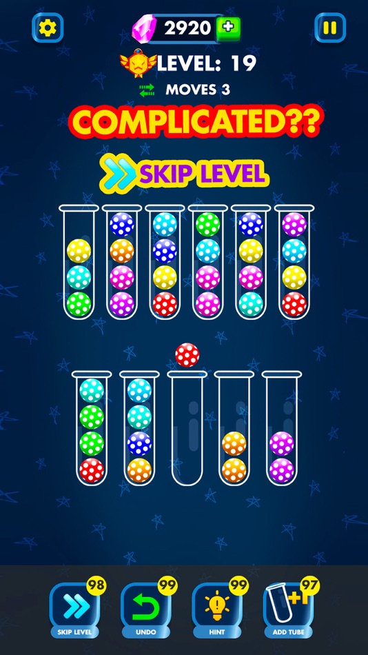 #4. Puzzle Ball Sort Game 3D (iOS) Podle: Peachu Pacha Games