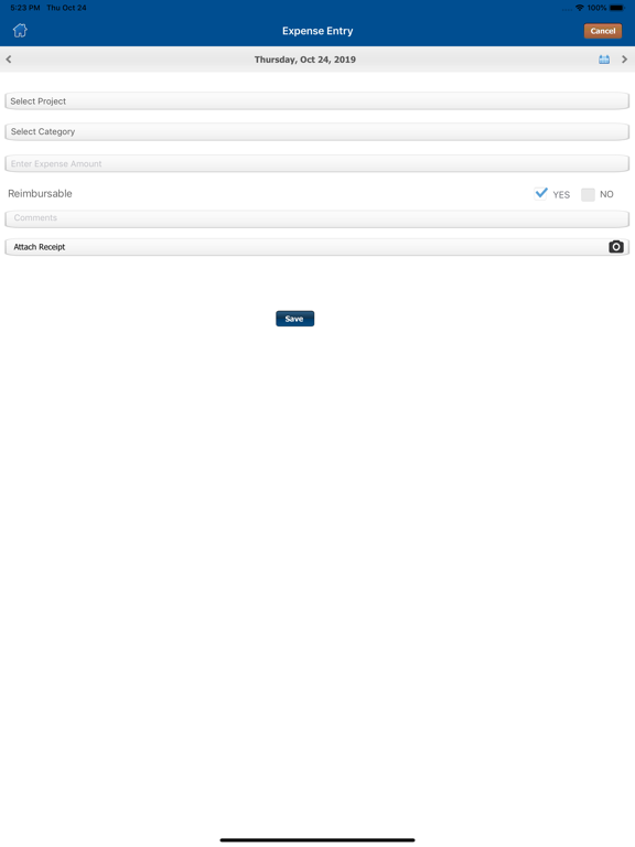 AccountSight Time and Expense iPad screenshot