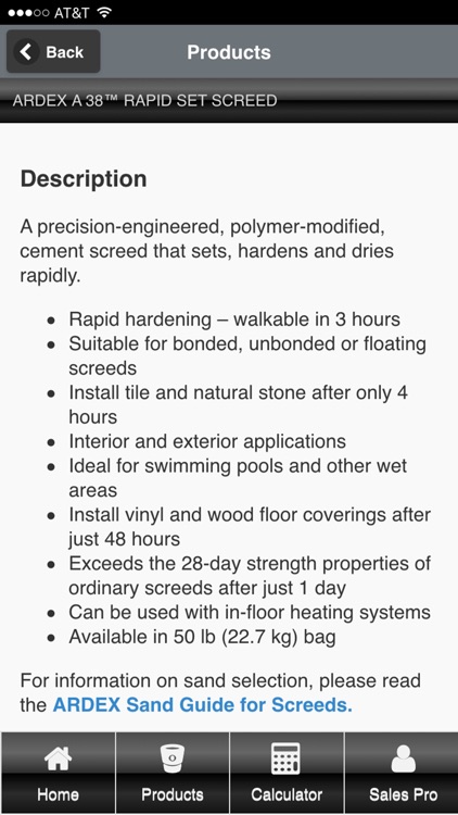 ARDEX Americas Product Calc