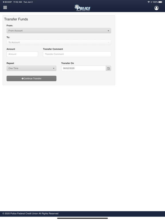 Police FCU Mobile iPad screenshot 3 - Finance app