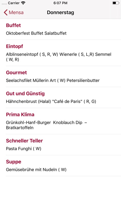 Speisepläne der Uni Ulm