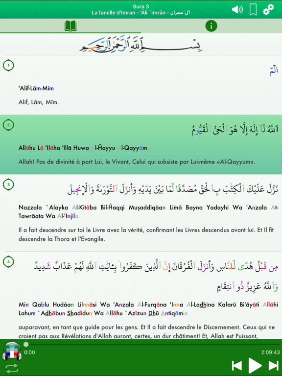 Holy Quran Audio Arabic French iPad screenshot 4 - Book app