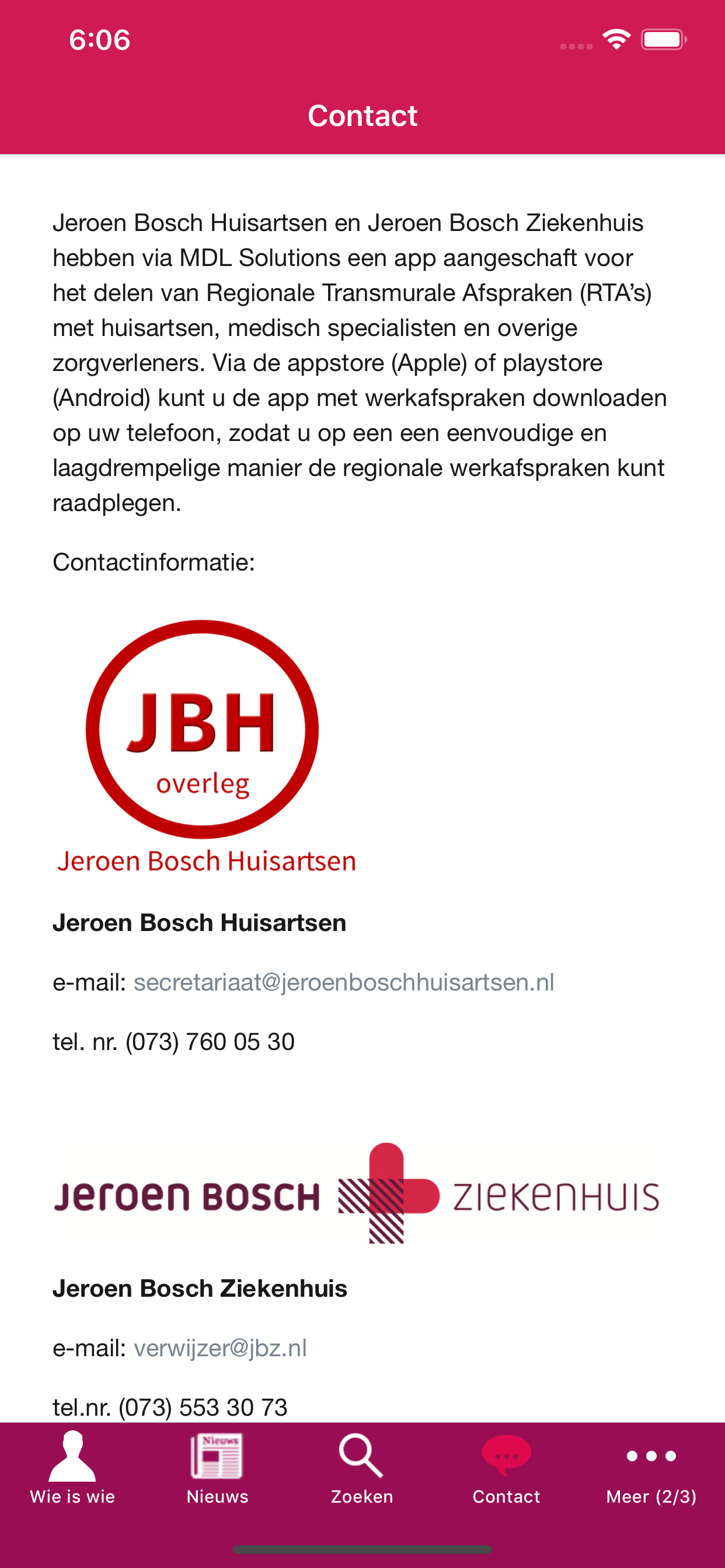 Werkafspraken JBZ-JBH
