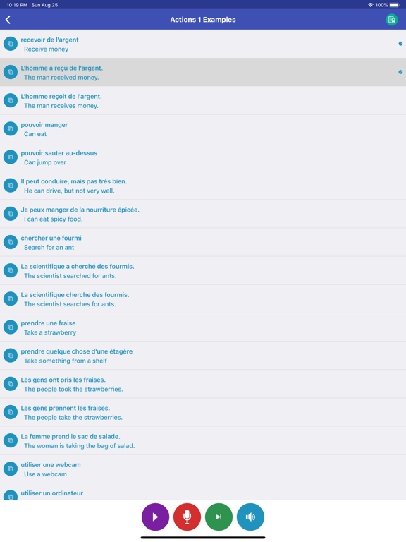 Learn French Daily iPad screenshot 5 - Education app