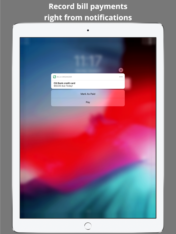 Bills Organizer & Reminder iPad screenshot 4 - Finance app