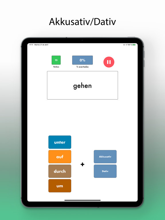 Verben mit Präpositionen Plus iPad screenshot 3 - Education app