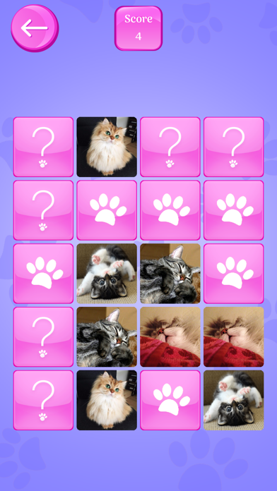 Cute Cats Memory Match Game Screenshot