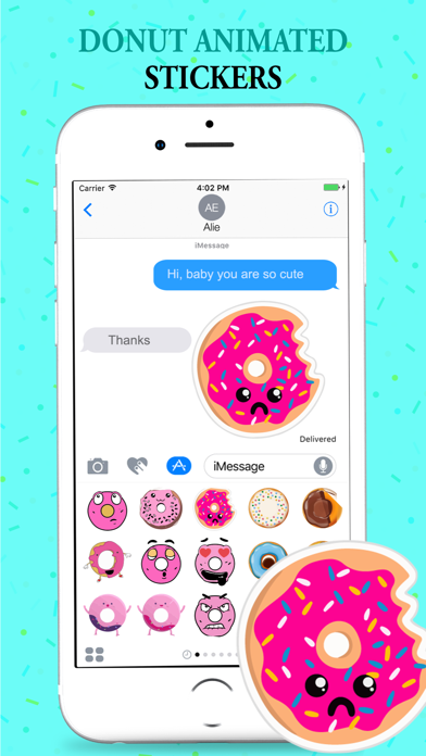 Animated Hipster Donut Sticker screenshot