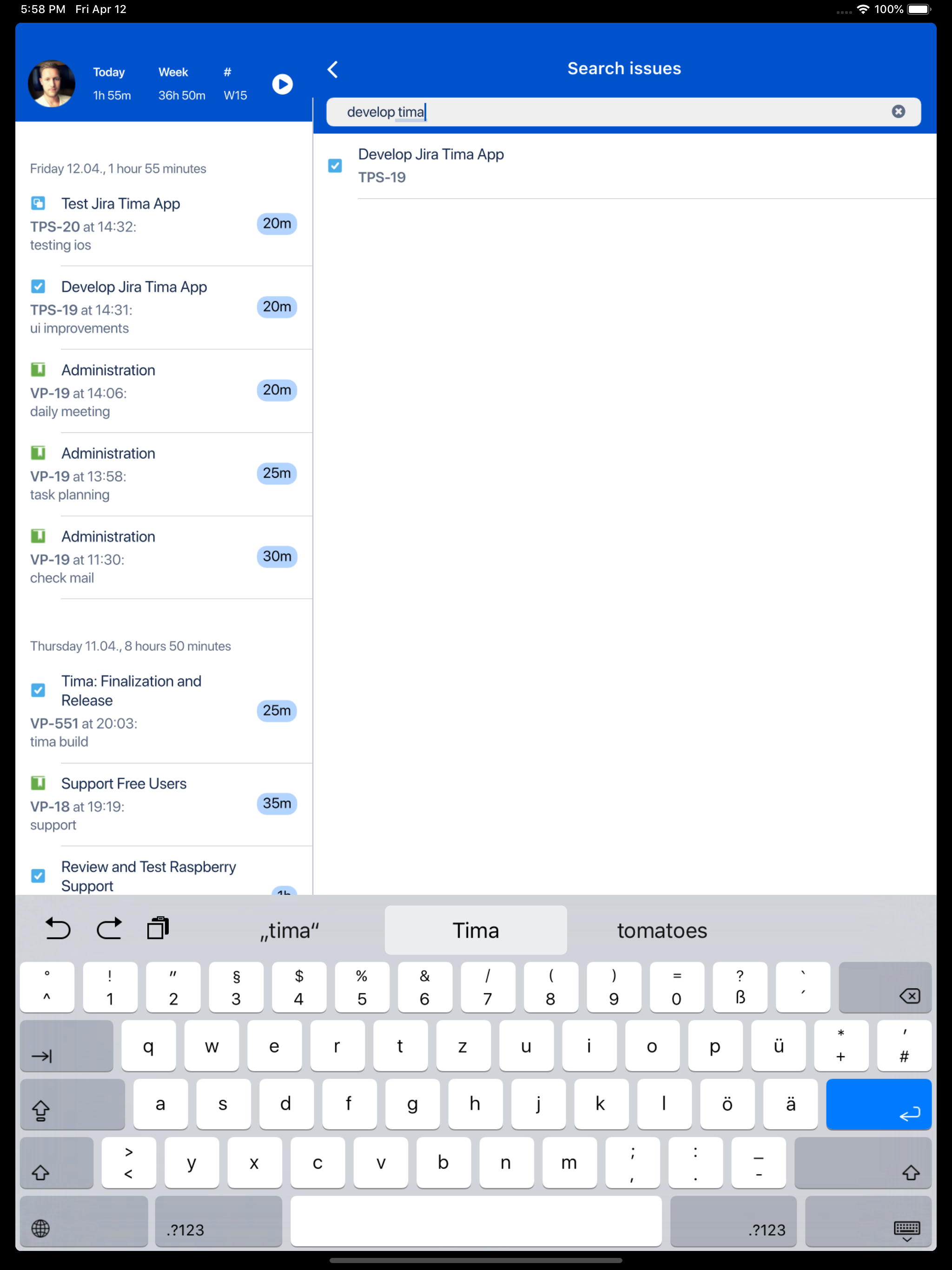 Tima - Jira Timer & Worklogs
